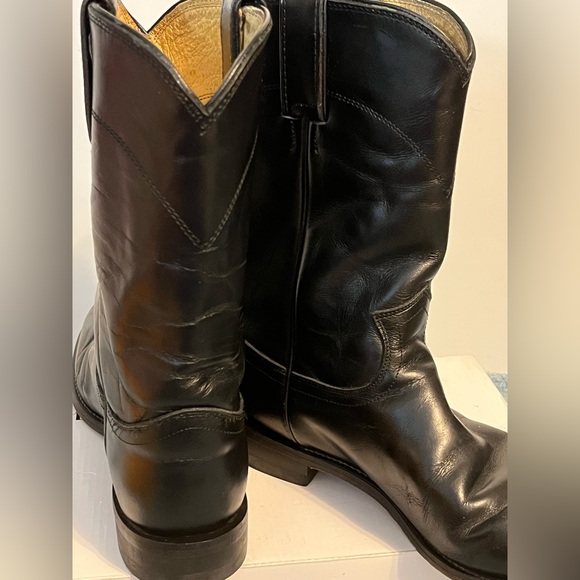 Justin L3703 Ladies Classic Roper Boot Black Kipskin Cowhide Foot Roper Toe - Picture 4 of 12